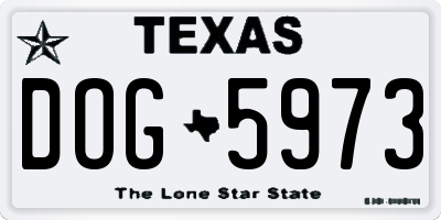 TX license plate DOG5973