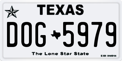 TX license plate DOG5979