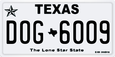 TX license plate DOG6009