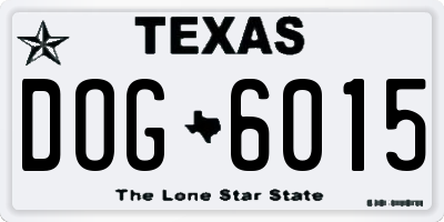 TX license plate DOG6015