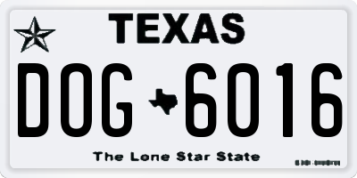 TX license plate DOG6016