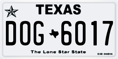 TX license plate DOG6017