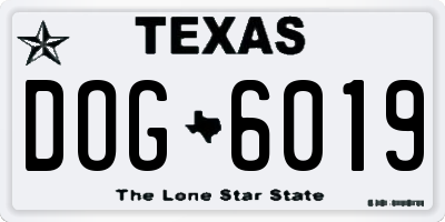 TX license plate DOG6019