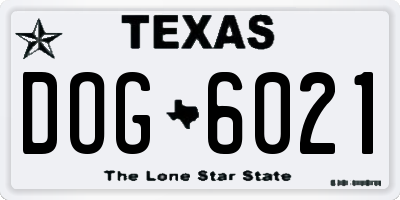 TX license plate DOG6021