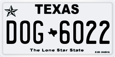 TX license plate DOG6022