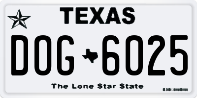 TX license plate DOG6025