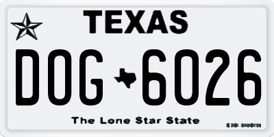 TX license plate DOG6026