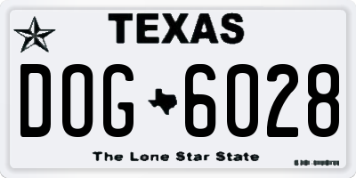 TX license plate DOG6028