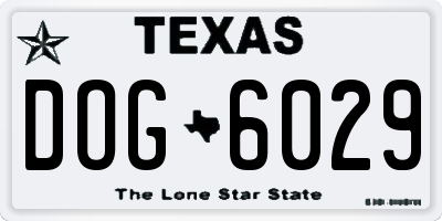 TX license plate DOG6029