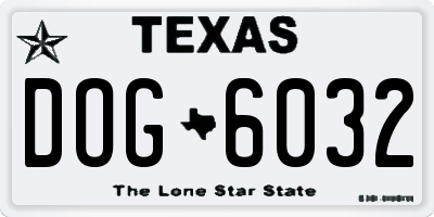 TX license plate DOG6032