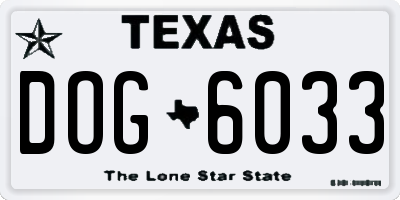 TX license plate DOG6033