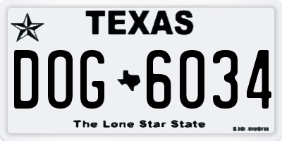 TX license plate DOG6034