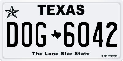 TX license plate DOG6042