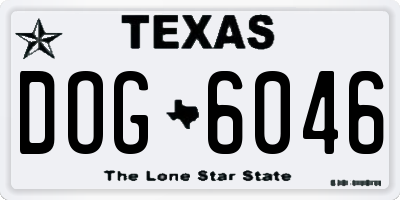 TX license plate DOG6046
