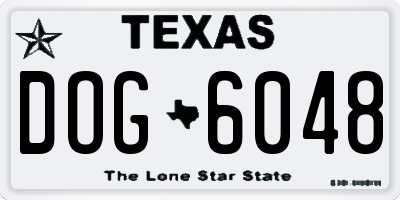 TX license plate DOG6048