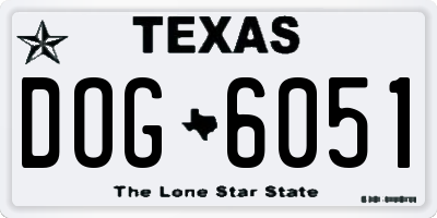 TX license plate DOG6051