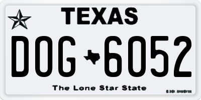 TX license plate DOG6052