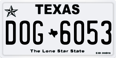 TX license plate DOG6053