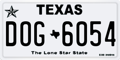 TX license plate DOG6054