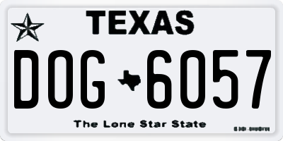 TX license plate DOG6057