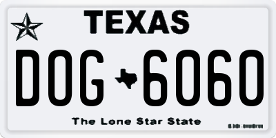 TX license plate DOG6060