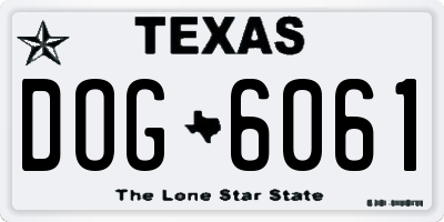 TX license plate DOG6061