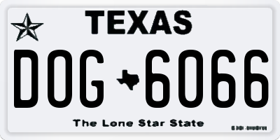 TX license plate DOG6066