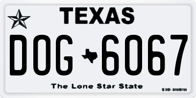 TX license plate DOG6067