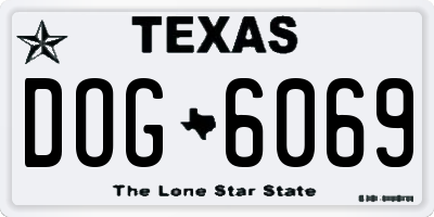 TX license plate DOG6069