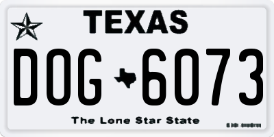TX license plate DOG6073