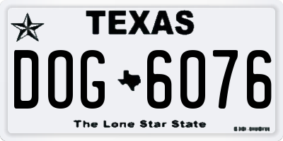 TX license plate DOG6076