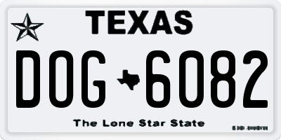 TX license plate DOG6082