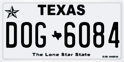TX license plate DOG6084
