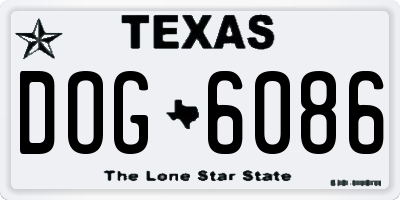 TX license plate DOG6086