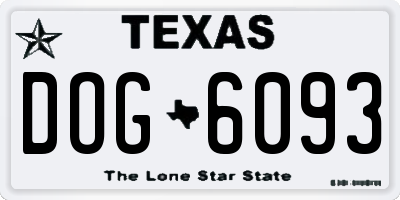 TX license plate DOG6093