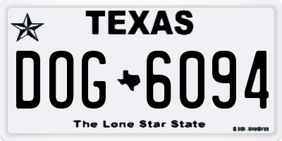 TX license plate DOG6094