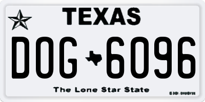 TX license plate DOG6096
