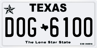 TX license plate DOG6100