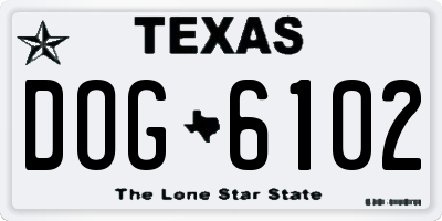TX license plate DOG6102