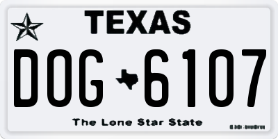 TX license plate DOG6107