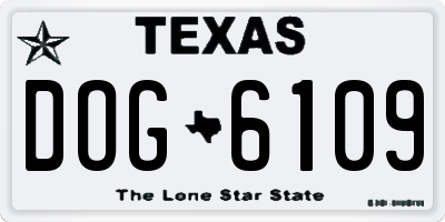 TX license plate DOG6109