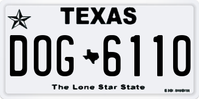 TX license plate DOG6110