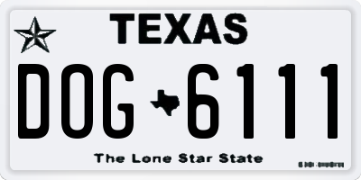 TX license plate DOG6111