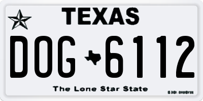 TX license plate DOG6112