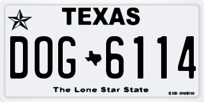 TX license plate DOG6114