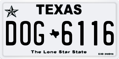 TX license plate DOG6116