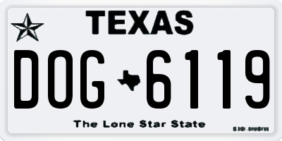 TX license plate DOG6119