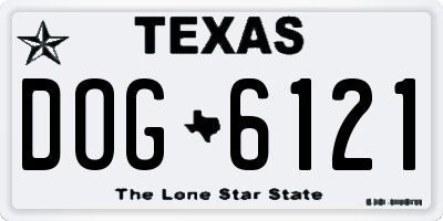 TX license plate DOG6121