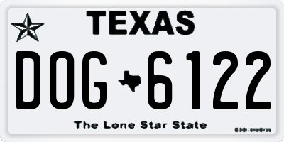 TX license plate DOG6122