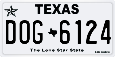 TX license plate DOG6124